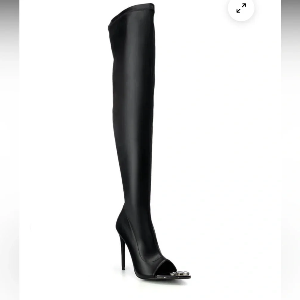 Elegant Black Over-the-Knee Boots - Picture 5 of 16
